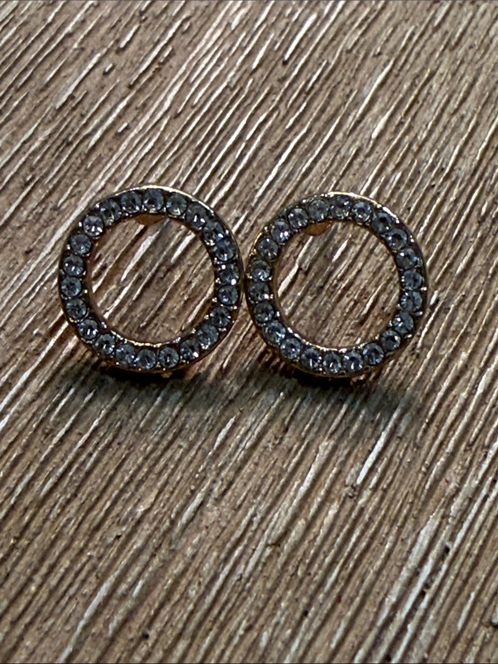 Park Lane Gold-Tone Pave Circle Stud Earrings - Clear